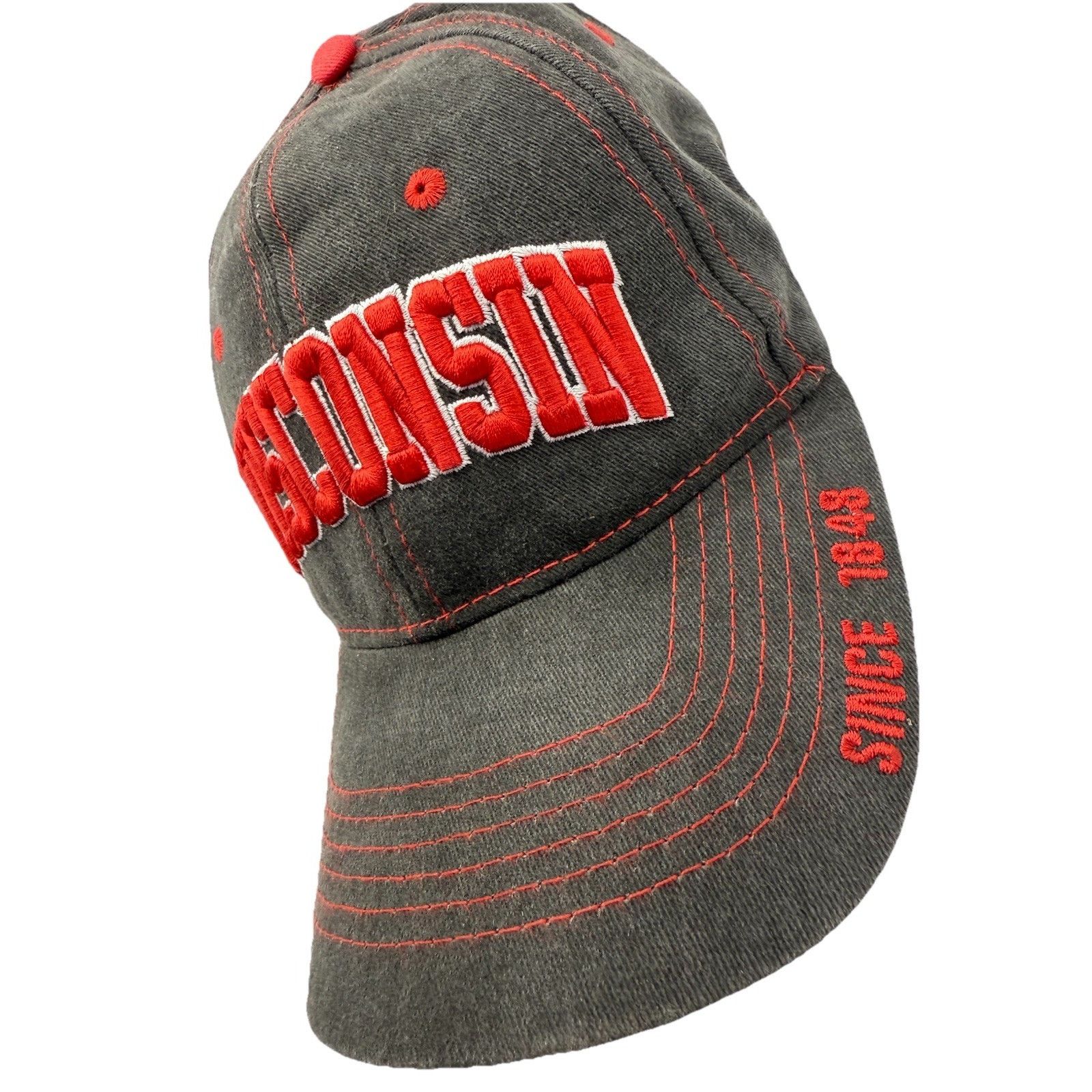 Other 1848 WISCONSIN BASEBALL CAP-PIGMENT DYED Puff Embroidery Size ONE SIZE - 3 Thumbnail