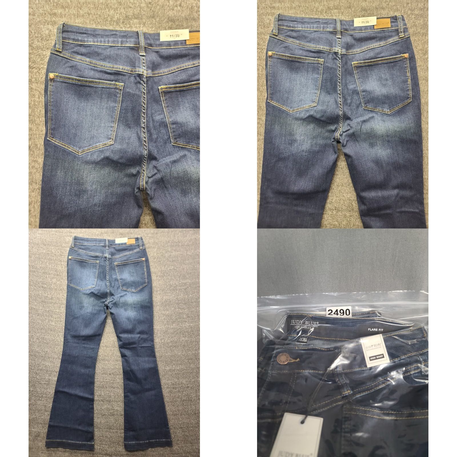 Vintage Judy Blue Jeans Womens 11 30x32 Regular High Rise Flared City Carson City Blue Denim Stretch Pockets Zipper Button Lace-up? Size 32" / US 10 / IT 46 - 9 Thumbnail