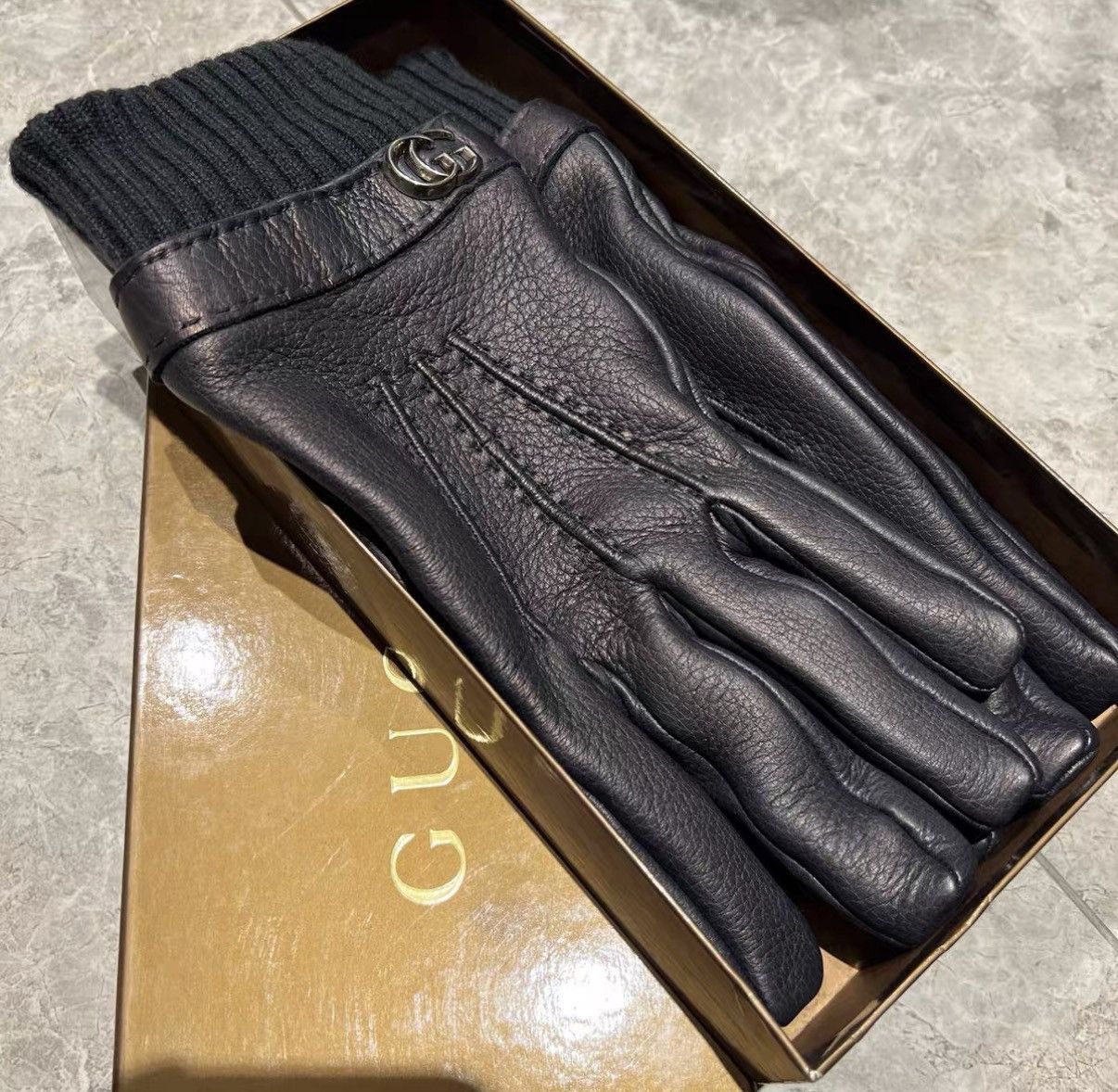 Gucci Gucci Deer Skin & Cashmere Gloves J42 Size ONE SIZE - 3 Thumbnail