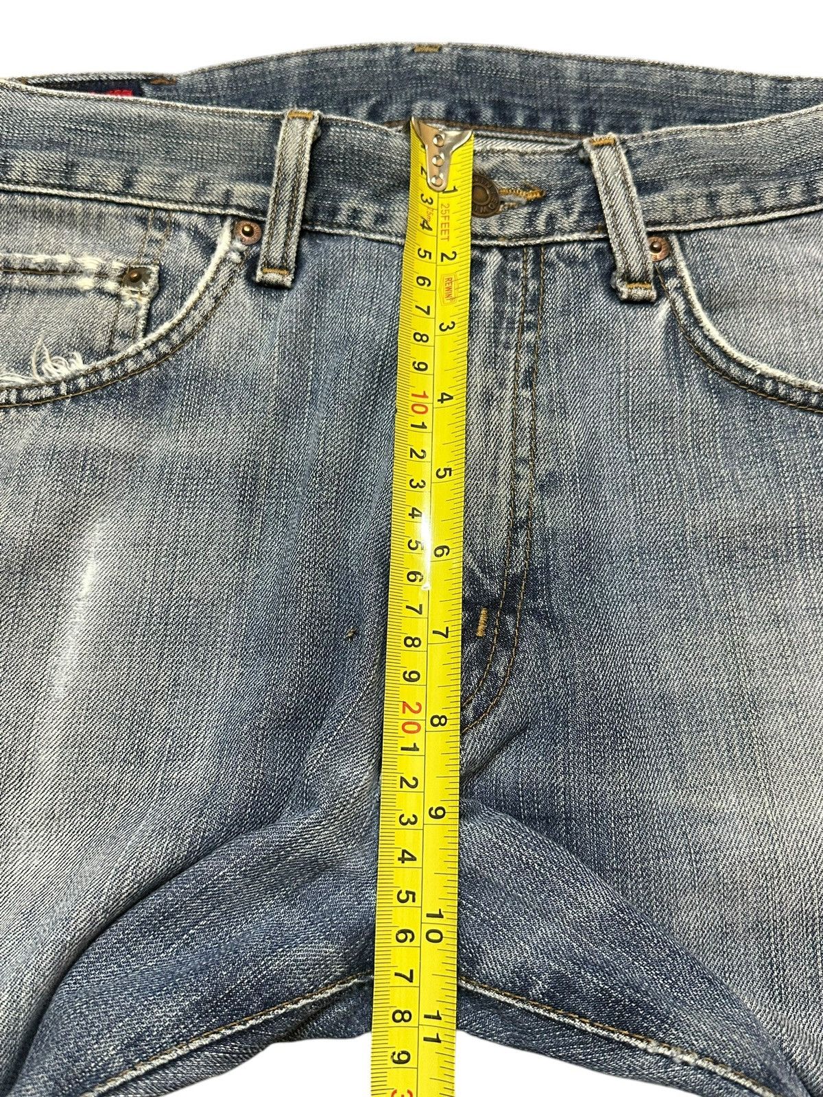 Edwin Vintage Edwin 503zz Faded Blue Wash Distress Loose Jeans Size US 32 / EU 48 - 14 Thumbnail