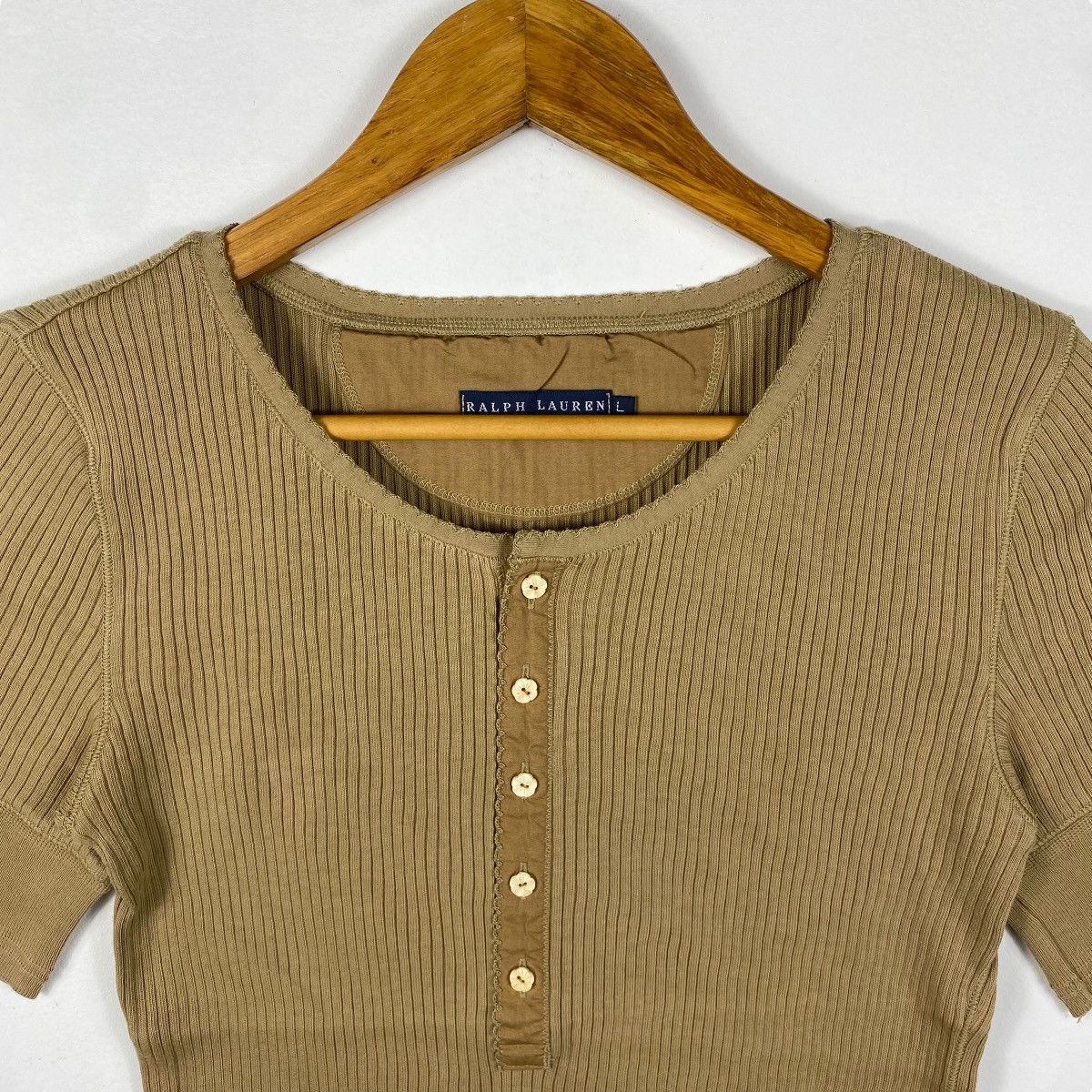 Ralph Lauren Women RALPH LAUREN Knitted Button Tops Tee Large Size Size L / US 10 / IT 46 - 2 Thumbnail