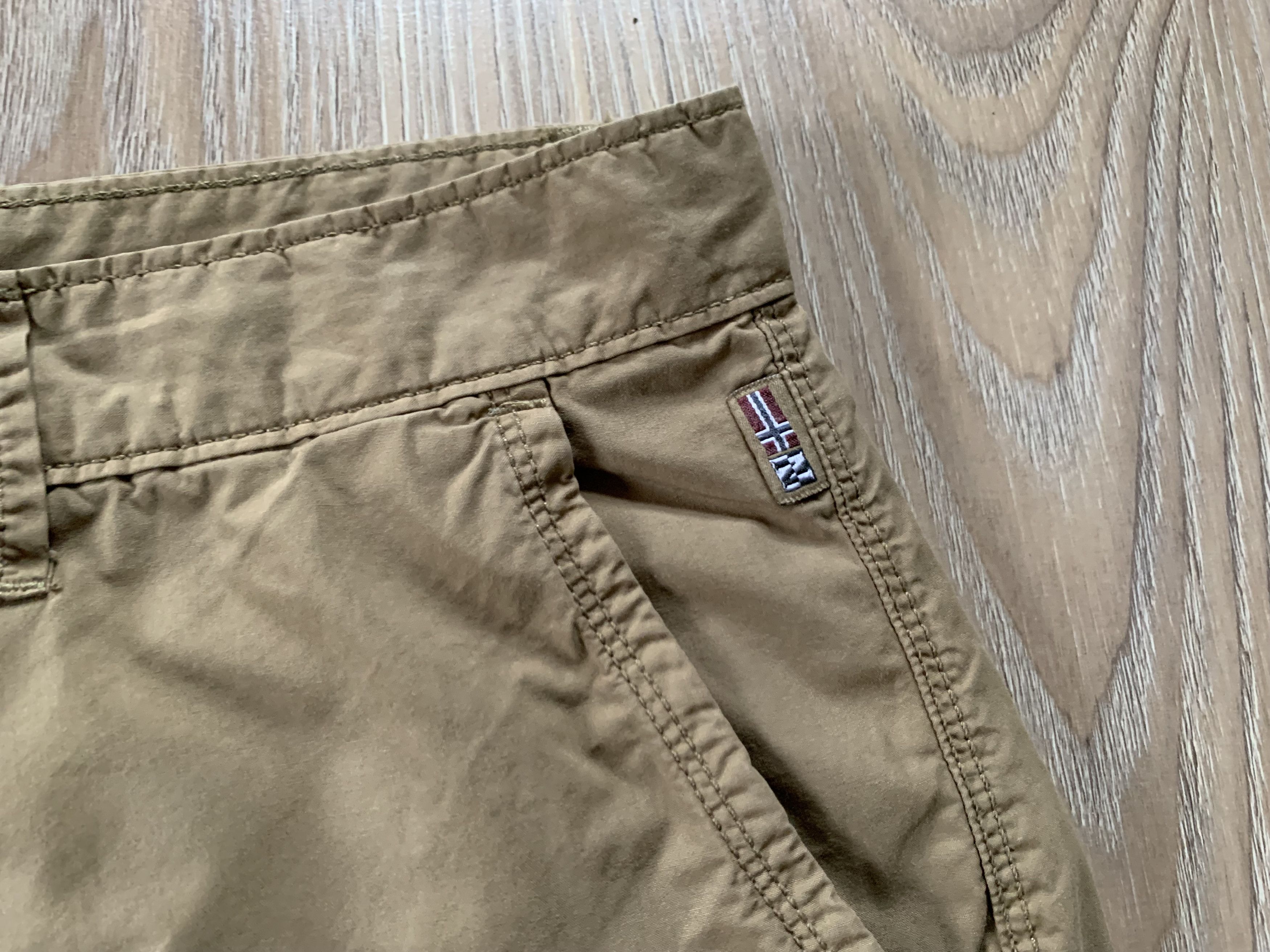 Napapijri Napapijri Cotton Basic Khaki Casual Shorts Size US 34 / EU 50 - 6 Thumbnail