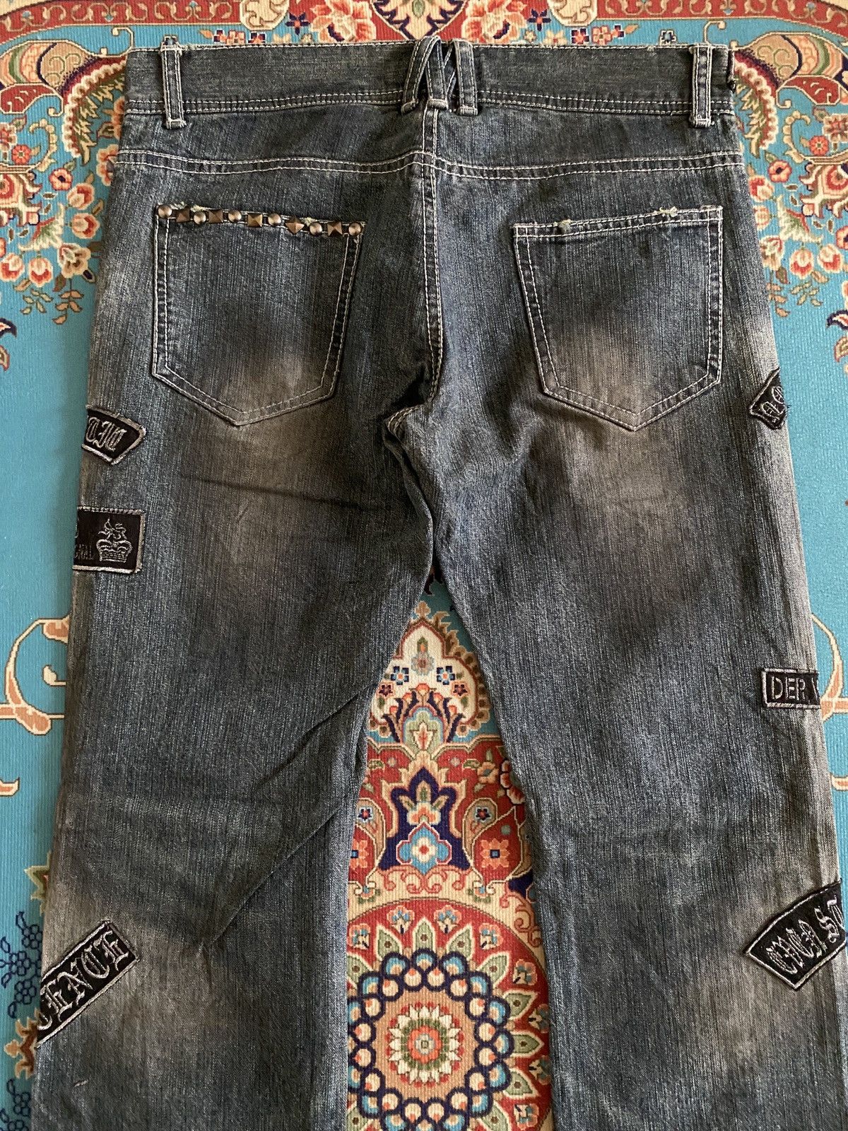 In The Attic In The Attic Japan Sublimation Patchwork Punk Denim Size US 31 - 9 Thumbnail