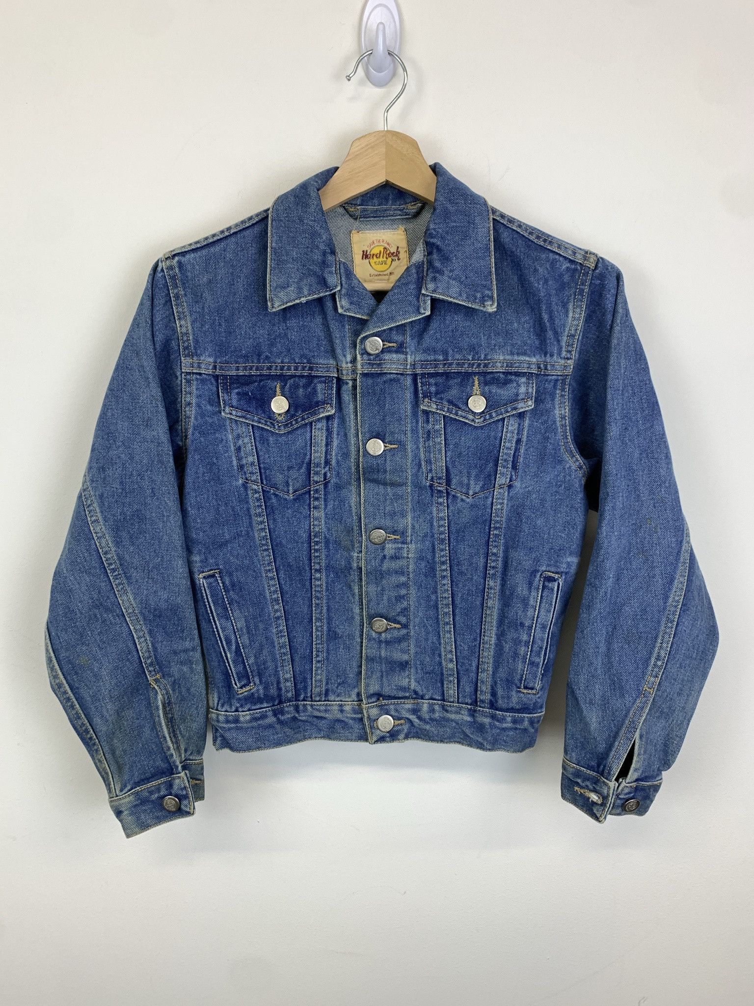 Hard Rock Cafe × Vintage Vintage Hard Rock Cafe Puerto Vallatra Save the Planet Embroidered Denim Jacker Size S Size US M / EU 48-50 / 2 - 1 Thumbnail