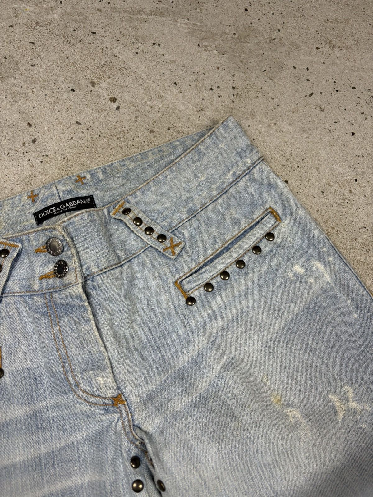 Dolce & Gabbana SS 2006 Dolce & Gabbana Studded Distressed Style Bootcut Size 28" / US 6 / IT 42 - 6 Thumbnail