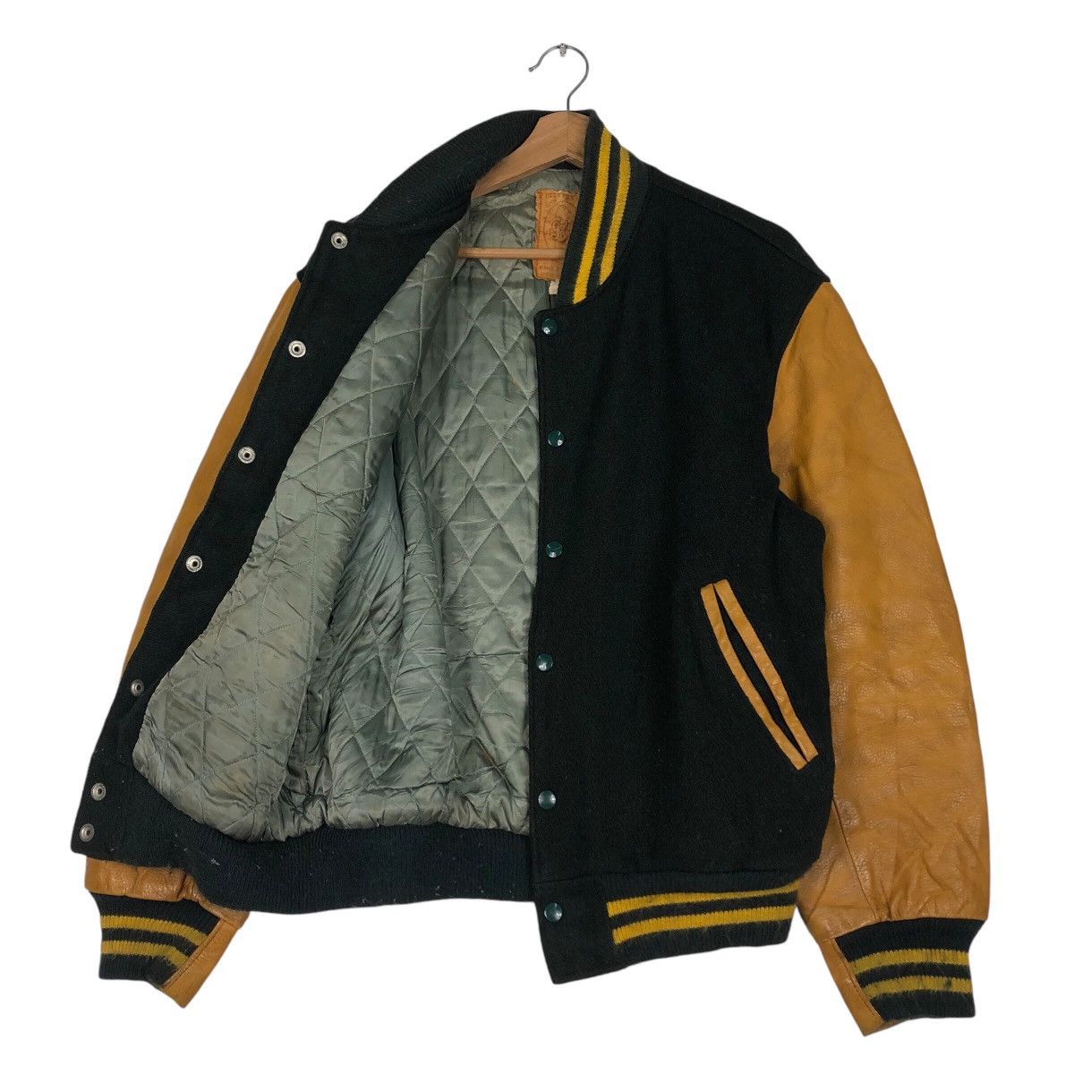Golden Bear 📌Vintage Varsity Leather Jacket Golden Bear Made in Usa Size US L / EU 52-54 / 3 - 12 Thumbnail
