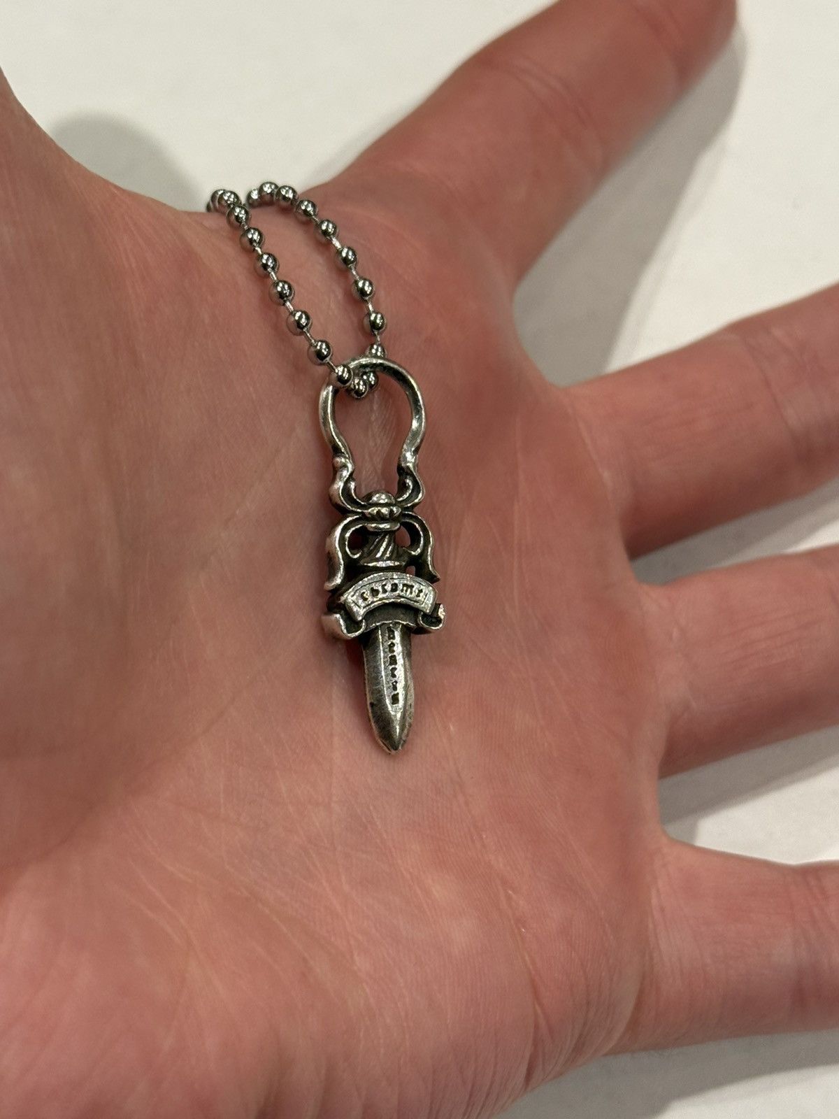 Chrome Hearts Chrome Hearts Dagger Pendant Silver Ball Chain Necklace 925 Size ONE SIZE - 4 Thumbnail