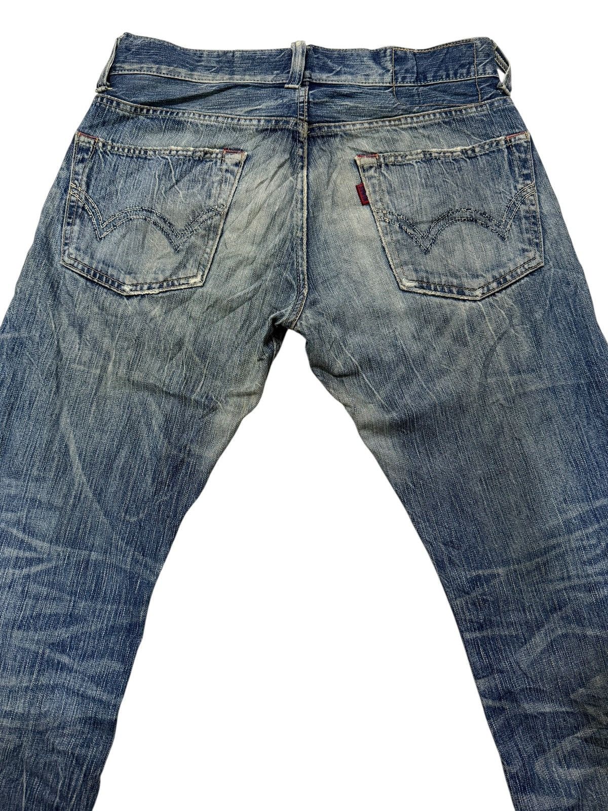 Edwin Vintage Edwin 503 Blue Trip Japan Distressed Loose Jeans Size US 32 / EU 48 - 21 Thumbnail