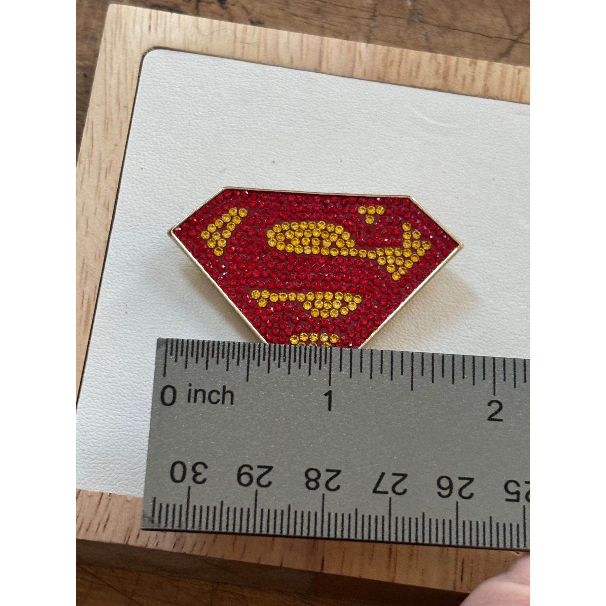 DC Comics Superman Rhinestone Brooch Pin Logo Red & Yellow Size ONE SIZE - 5 Thumbnail