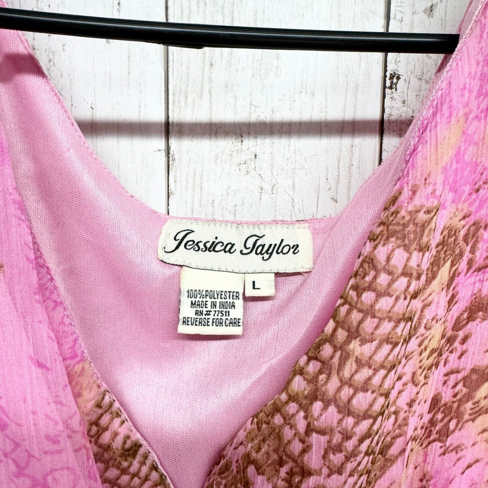 Vintage Jessica Taylor Dress LG Pink High Low Maxi Sleeveless Sheer Size L / US 10 / IT 46 - 5 Thumbnail