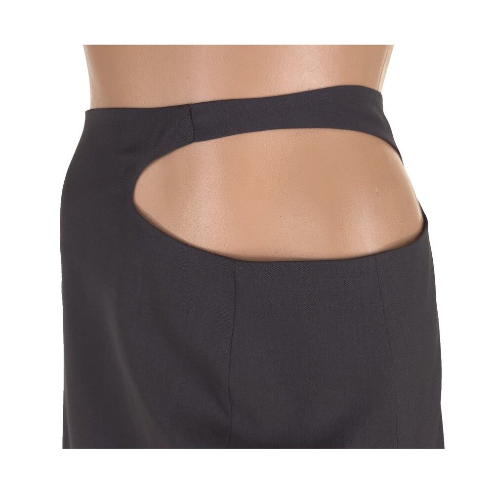 LOW CLASSIC LOW CLASSIC Curve Hole Midi Skirt Size M Gray Keyhole Waist Size 30" / US 8 / IT 44 - 6 Thumbnail