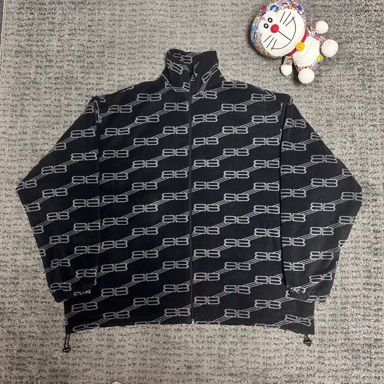 Balenciaga Balenciaga Double B full print woolen cotton-padded jacket Size US L / EU 52-54 / 3 - 1 Thumbnail