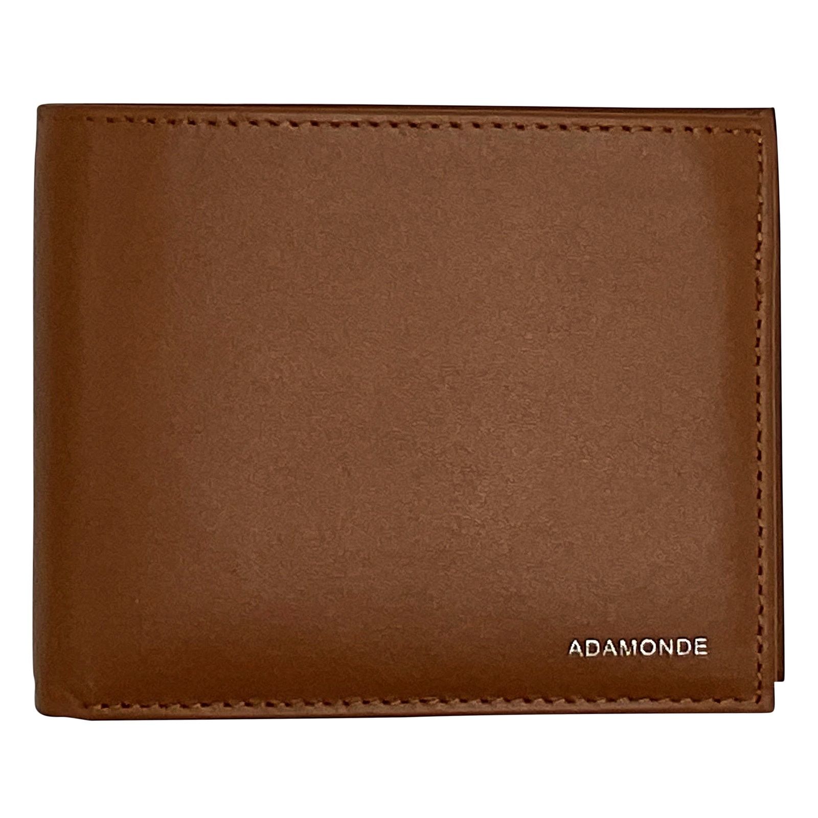 Handmade Men's minimalist tan genuine leather wallet with ID window Size ONE SIZE - 1 Thumbnail