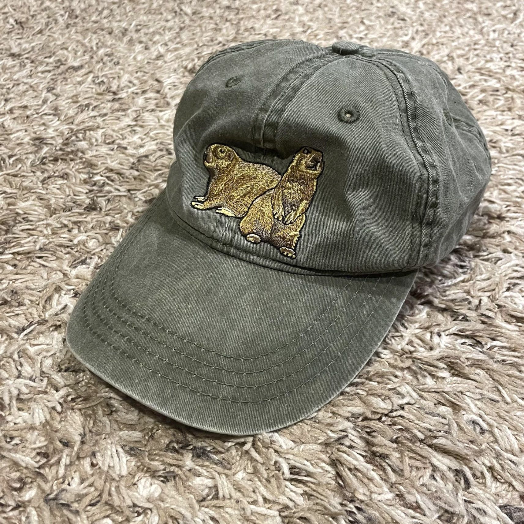Ecco VINTAGE ECO Prarie Dog Glen Canyon National Recreation Hat Strap Back Green Dad Hat Size ONE SIZE - 2 Thumbnail