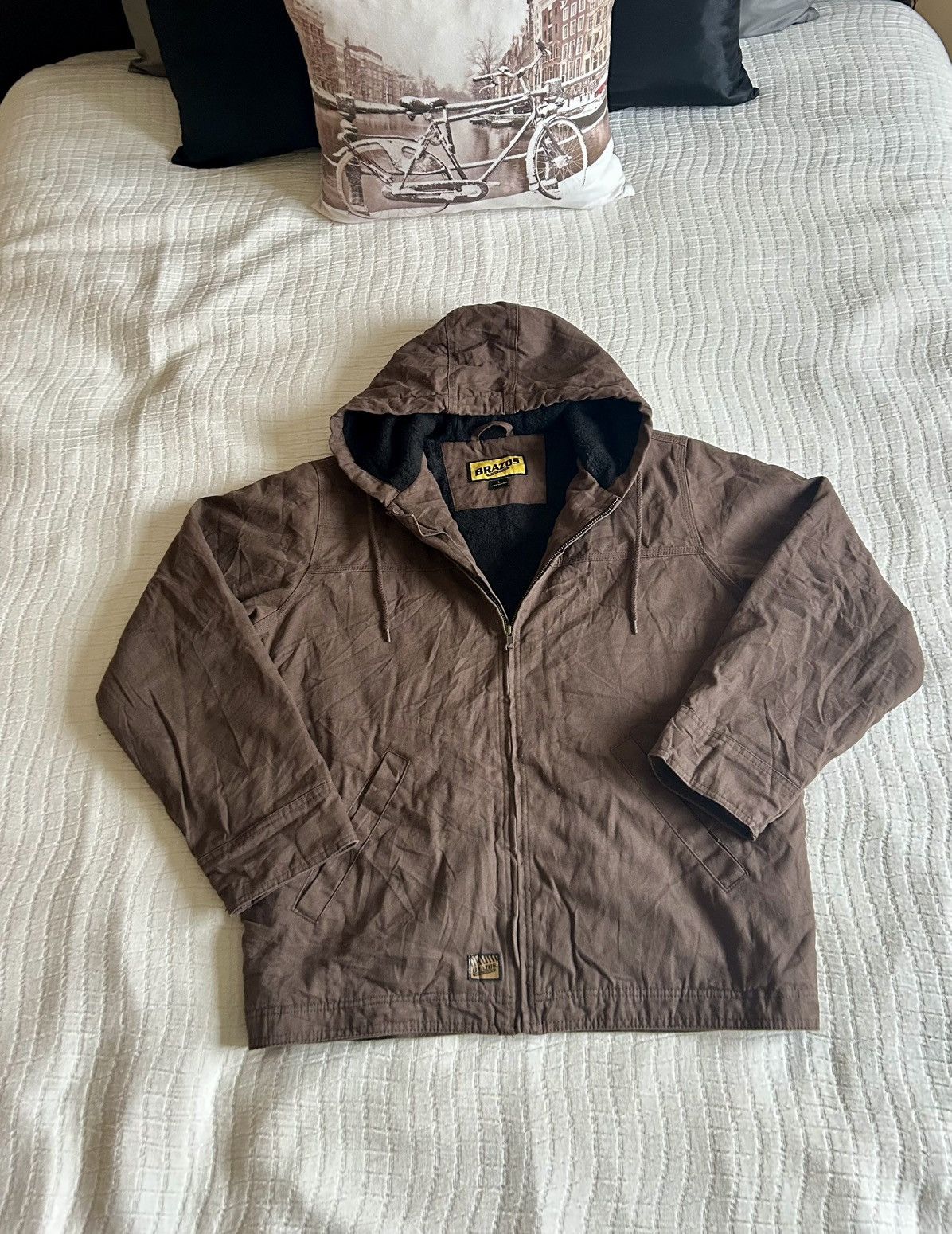 Other Brazos Workwear Hooded Canvas Jacket - Brown - Size L Size US L / EU 52-54 / 3 - 2 Thumbnail