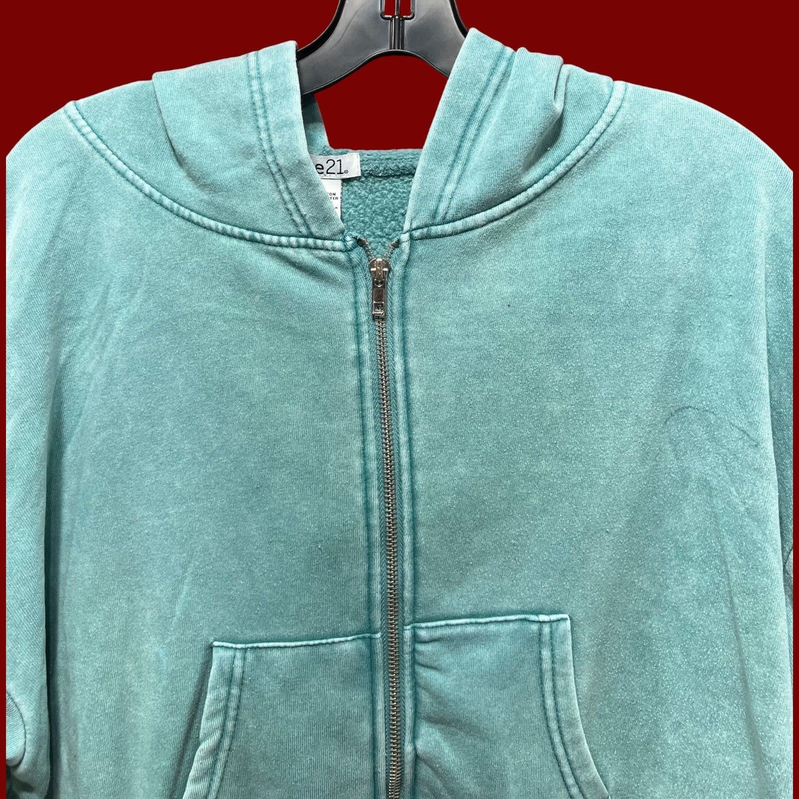 rue21 Rue 21 - Women's Long Sleeve Hooded Sweatshirt - Green - Ext Size XL / US 12-14 / IT 48-50 - 11 Thumbnail