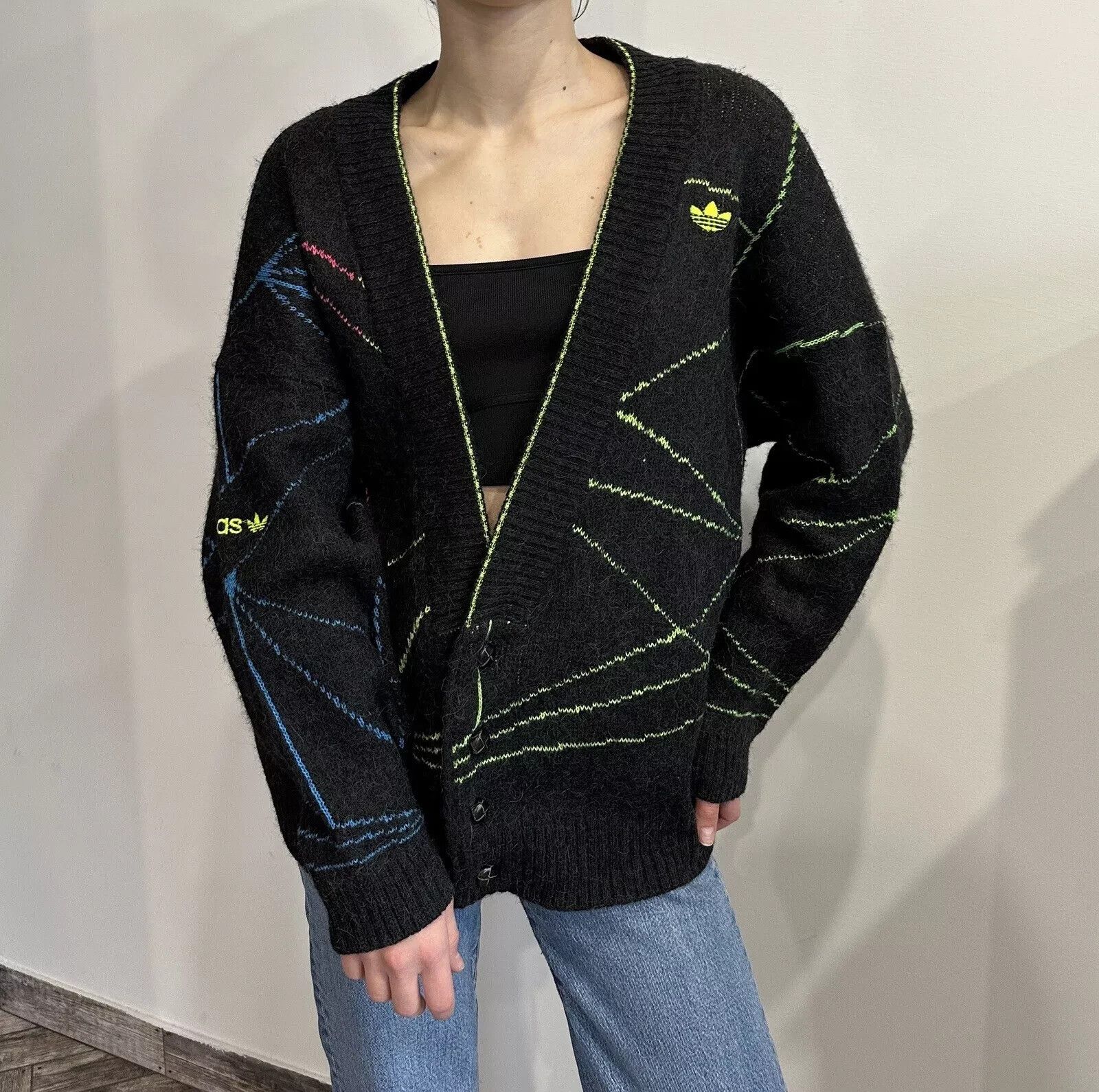 Adidas VINTAGE 80s ADIDAS WOOL CARDIGAN SWEATER WOMENS AUSTRIA Size M / US 6-8 / IT 42-44 - 6 Thumbnail