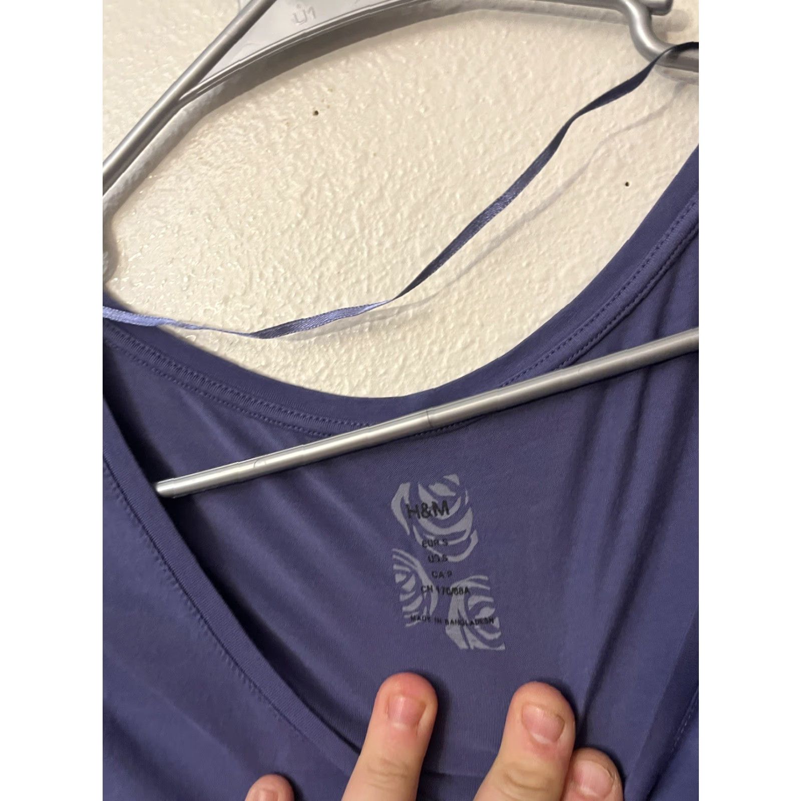 H&M H&M Women's T-Shirt Shirt Purple Long Sleeve Round Neck Small Size S Casual Basic Size S / US 4 / IT 40 - 3 Thumbnail