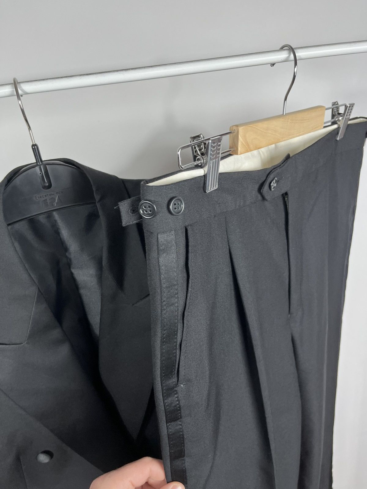 Other Black Tuxedo Suit Double Breasted Blazer Pants England 40R Size 40R - 11 Thumbnail