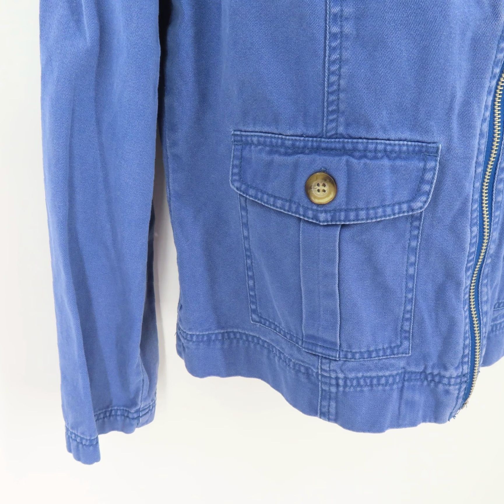 Denime Fresh Produce Womens Jacket Denim Blue Collared Basic Jacket M Size Blue Denim Size M / US 6-8 / IT 42-44 - 3 Thumbnail