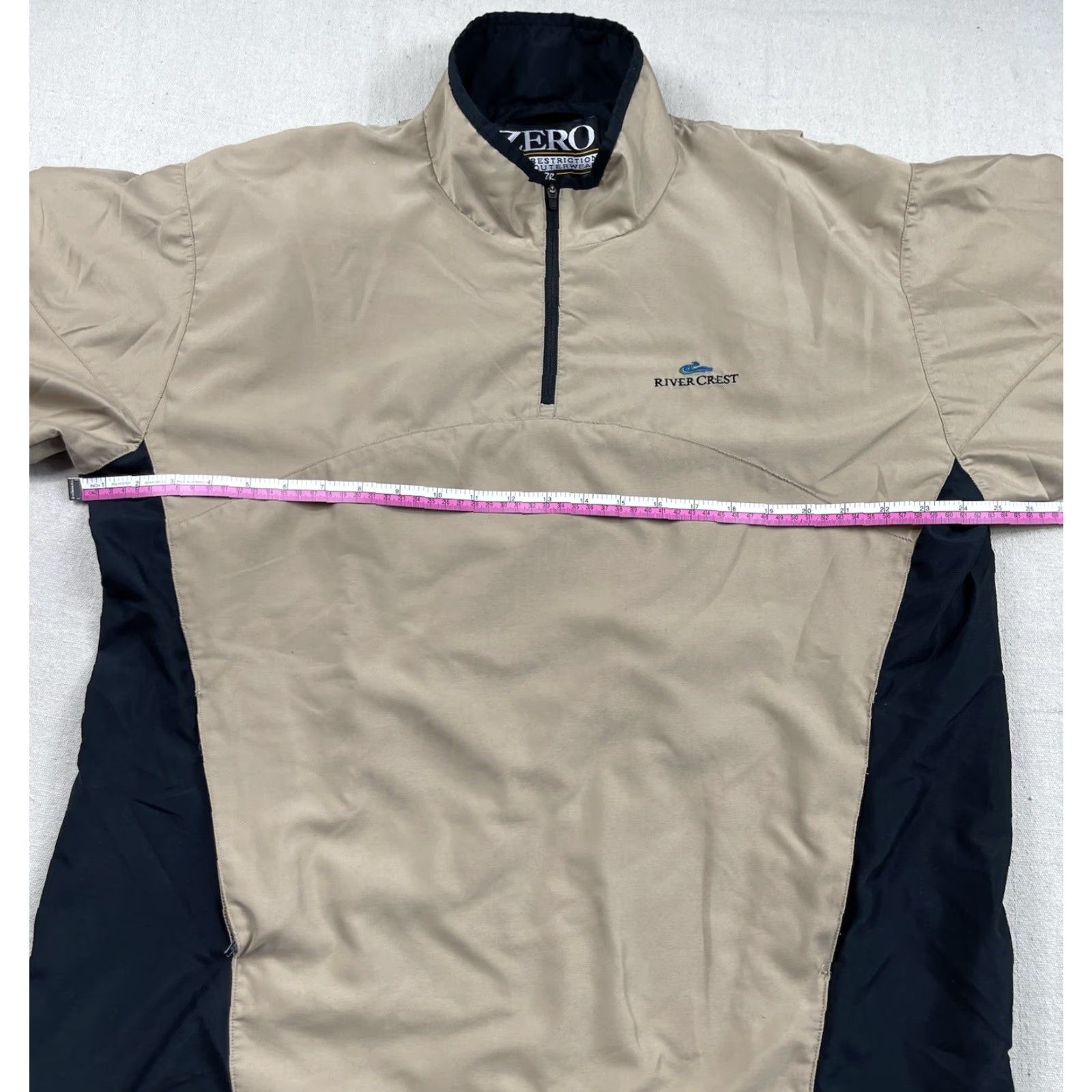 Vintage Zero Restriction Jacket Golf Windbreaker Zip Pockets Mens Gold SZ Large Large Mens Golf Windbreaker Jacket Size US L / EU 52-54 / 3 - 6 Thumbnail