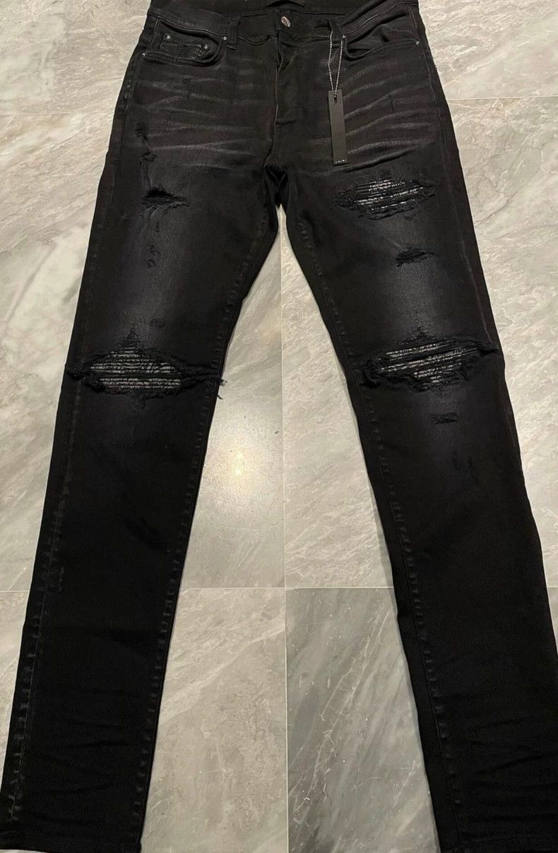 Amiri Amiri paisley patchwork black jeans Size US 34 / EU 50 - 1 Thumbnail