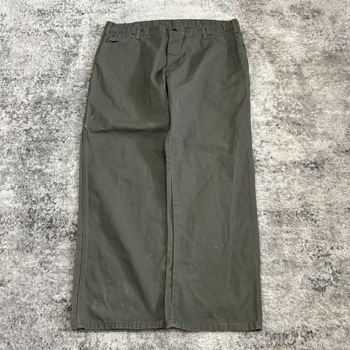Dickies × Vintage Essential Vintage y2k Dickies wide leg olive green carpenter Size US 41 - 2 Thumbnail