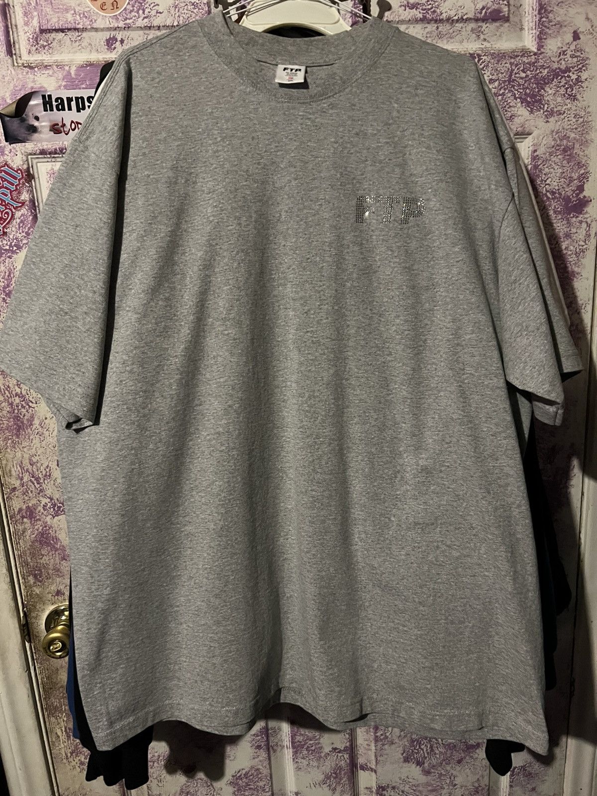 FTP Rhinestone Logo T Shirt (Heather Grey) XXL Brand New