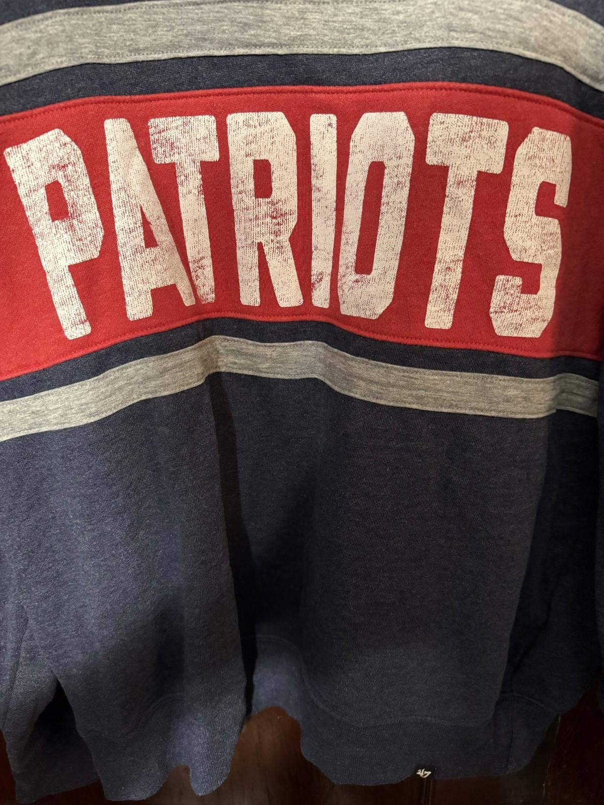 47 New England Patriots 47 Brand Crewneck Sweatshirt Men L Blue Size ONE SIZE - 4 Thumbnail