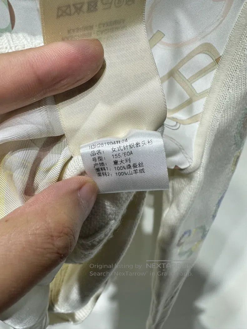 Hermes Hermes Silk cashmere printed knitwear beige Size XXS / US 00 / IT 34 - 5 Thumbnail
