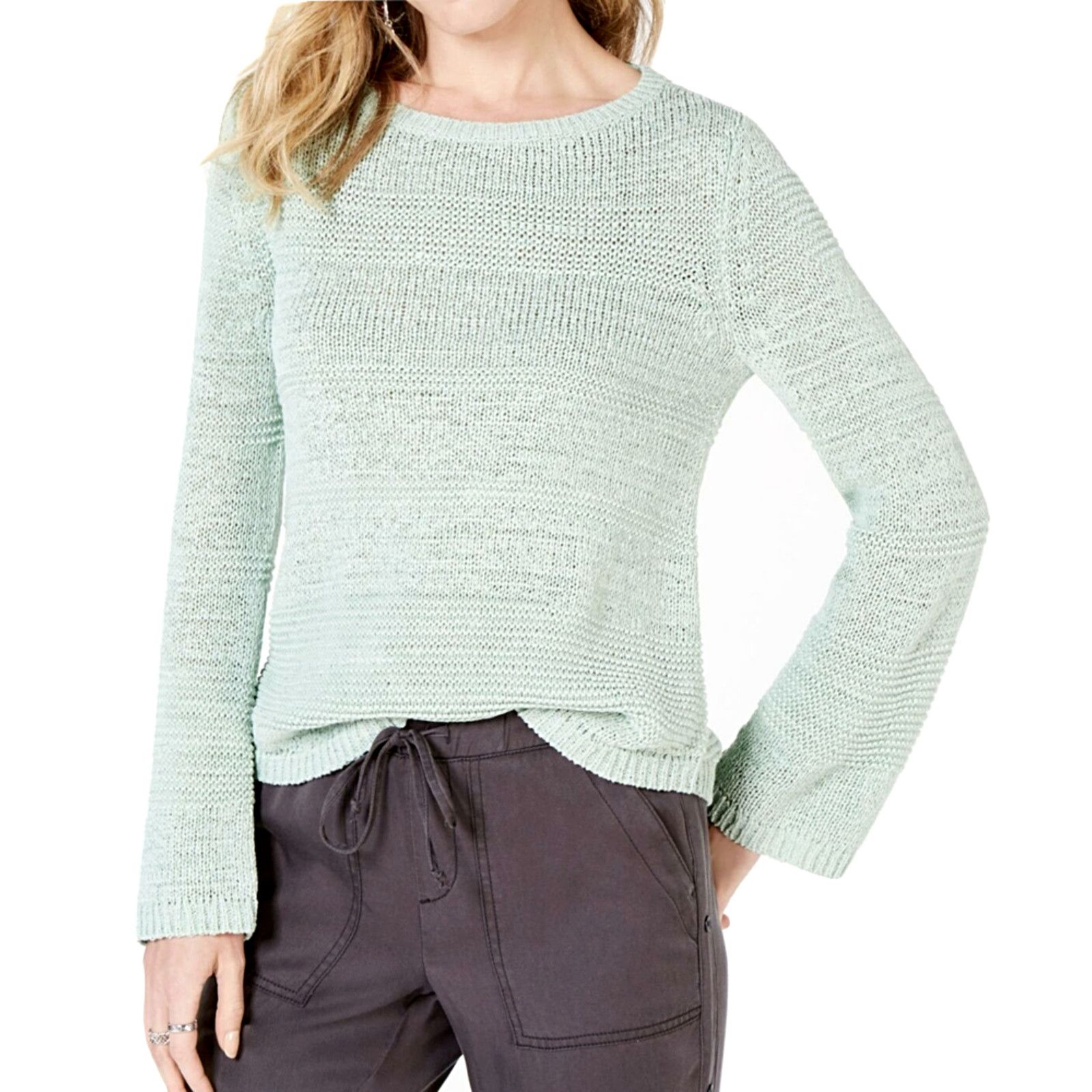Other Style & Co Mint Ice Green Textured Pullover Sweater Large Size L / US 10 / IT 46 - 2 Thumbnail