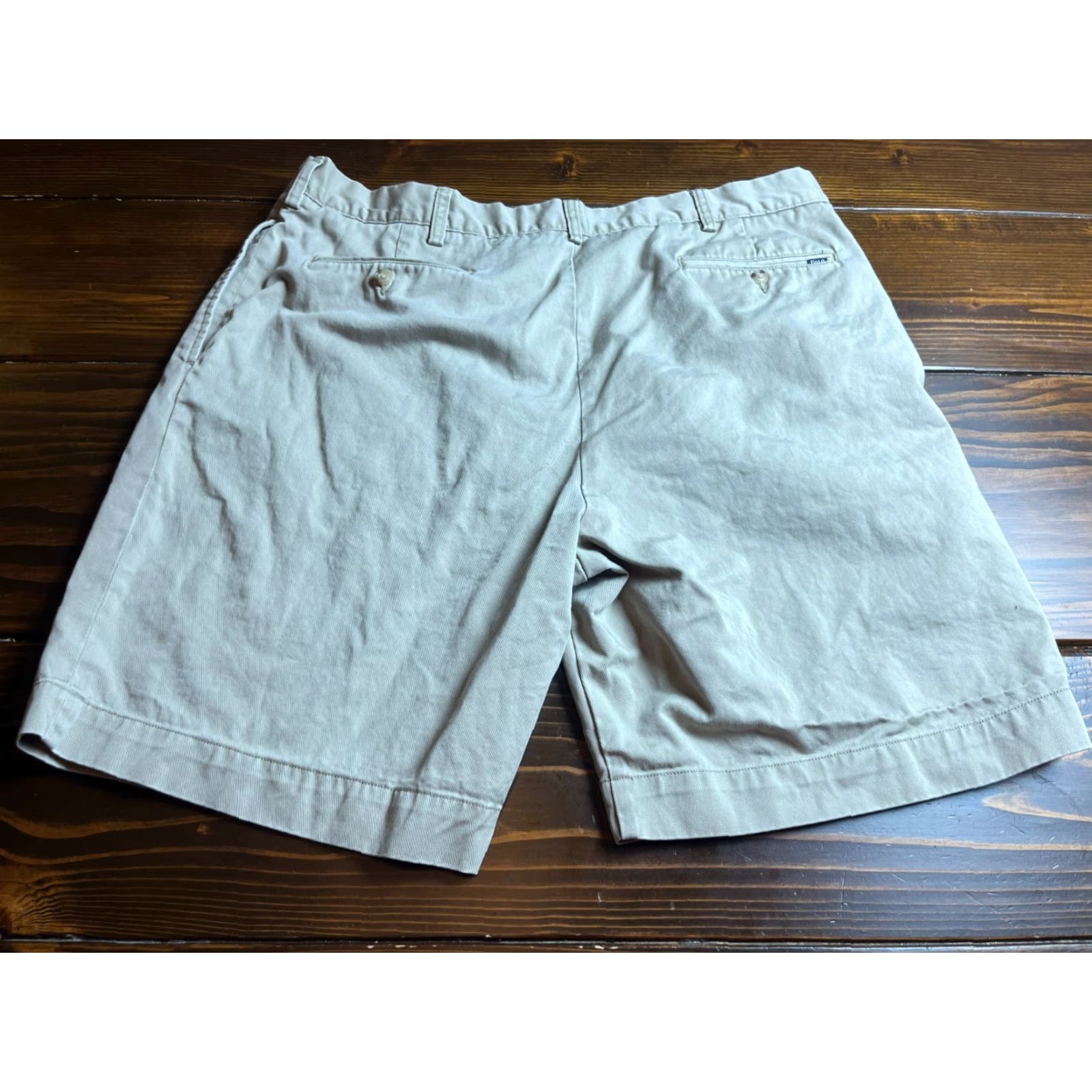 Polo Ralph Lauren Polo Ralph Lauren Shorts Men 36 Pleated Classic Fit 9" Tan Brown Solid Chino Casual Vintage No N/A Size US M / EU 48-50 / 2 - 2 Thumbnail