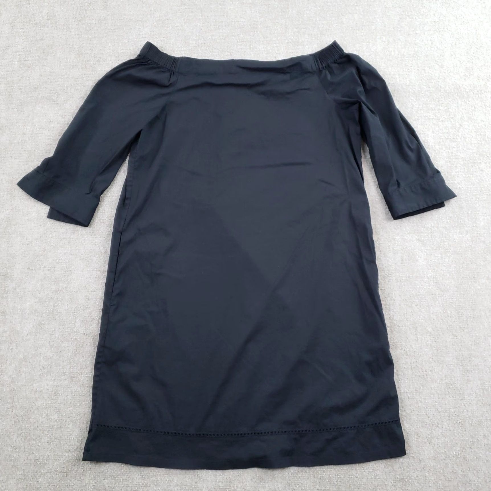 Theory Theory Dress Black Off Shoulder Zizinna Shift 3/4 Sleeve Cotton Womens Size 6 Size M / US 6-8 / IT 42-44 - 7 Thumbnail