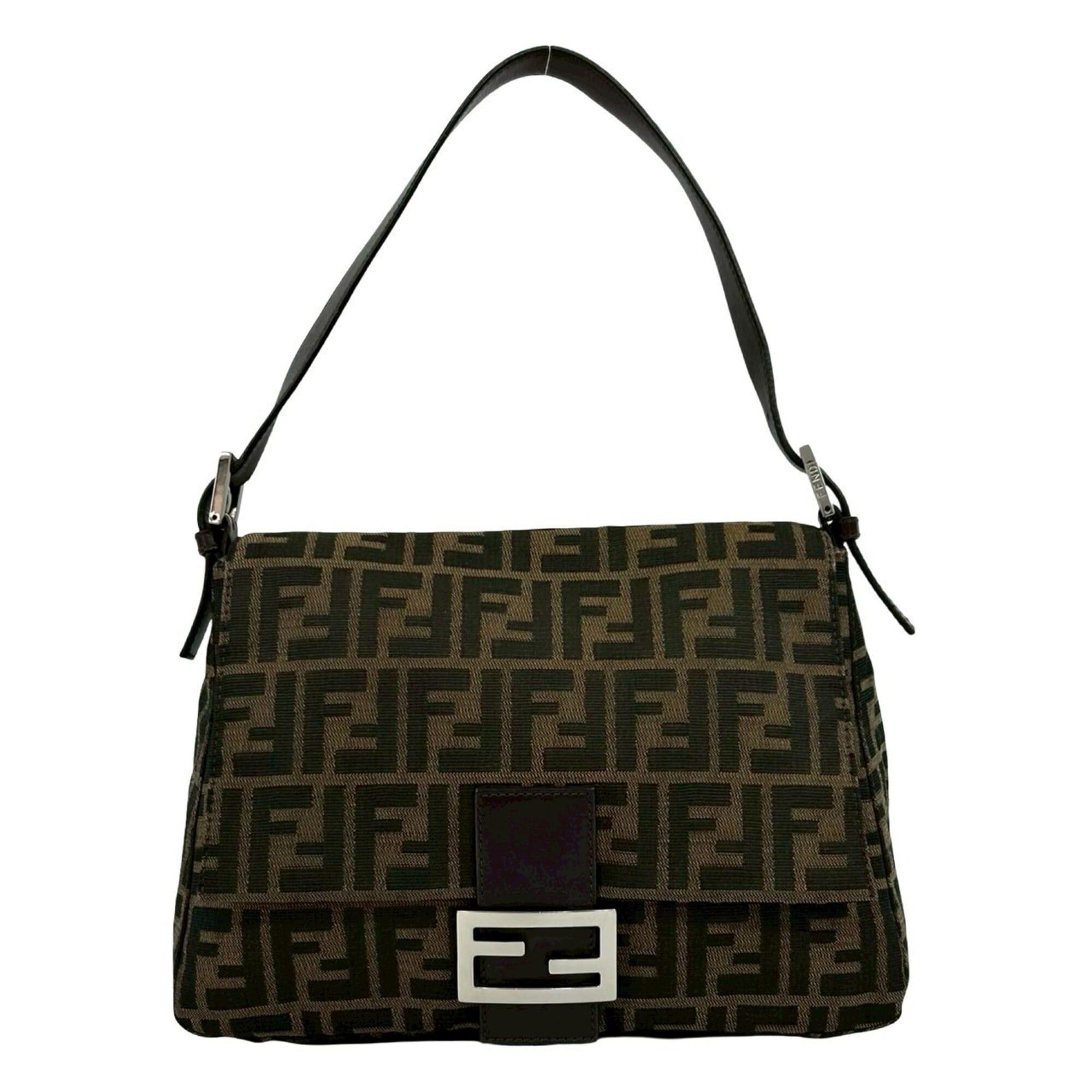 Fendi FENDI Mamma Bucket Zucca FF Logo Pattern Canvas Leather Semi-Shoulder Bag Handbag Brown 27981 Size ONE SIZE - 1 Thumbnail