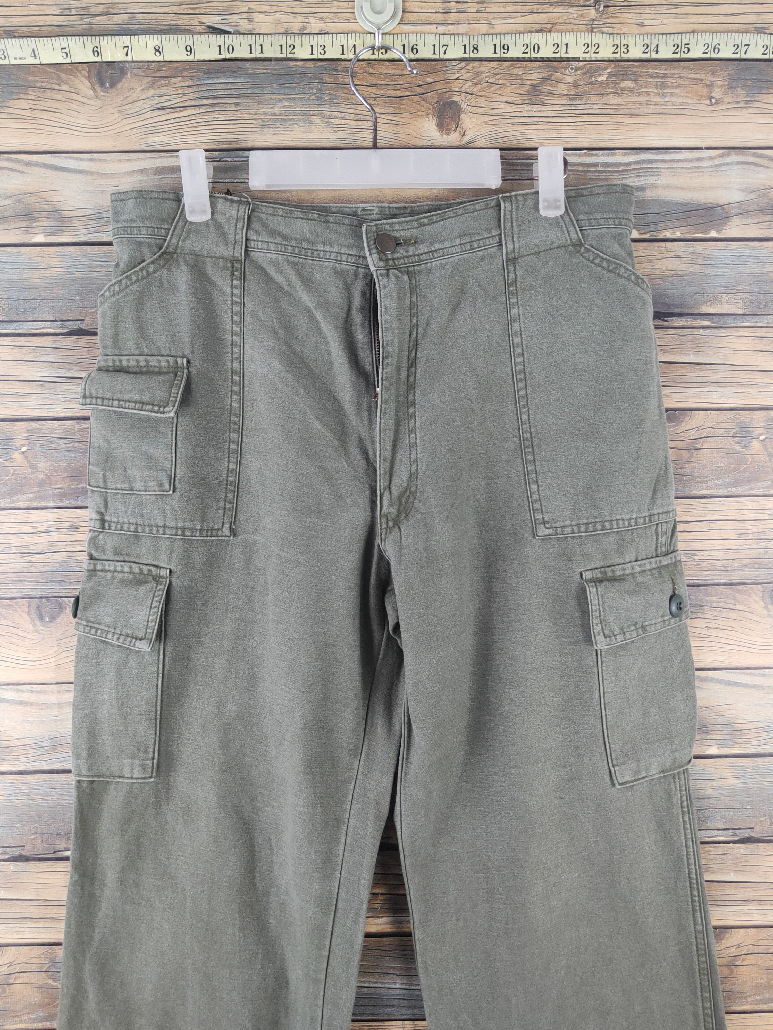 Japanese Brand DL Spurtion Army Green Multipocket Cargo Pants #1915 Size US 34 / EU 50 - 2 Thumbnail