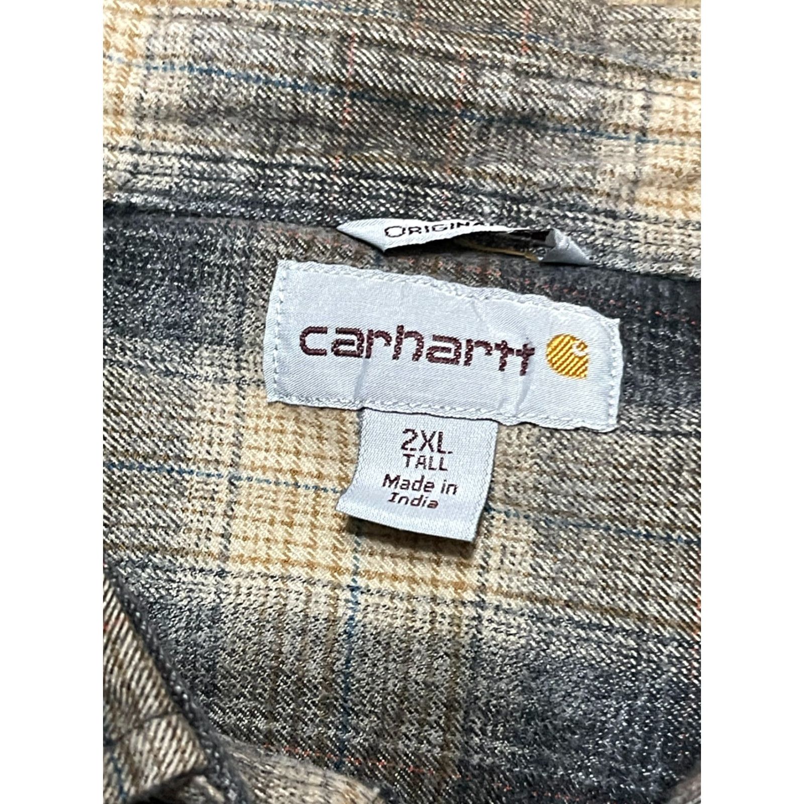 Carhartt VINTAGE Carhartt Shirt Mens 2XL Tall Black Yellow Plaid Button Up Long Sleeve Size US XXL / EU 58 / 5 - 7 Thumbnail