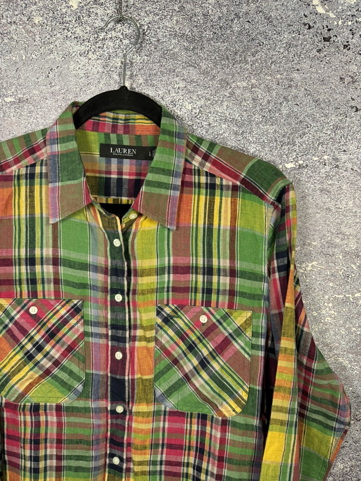 Polo Ralph Lauren Lauren Ralph Lauren 100% Linen Check Shirt Button Up Large Size US L / EU 52-54 / 3 - 2 Thumbnail