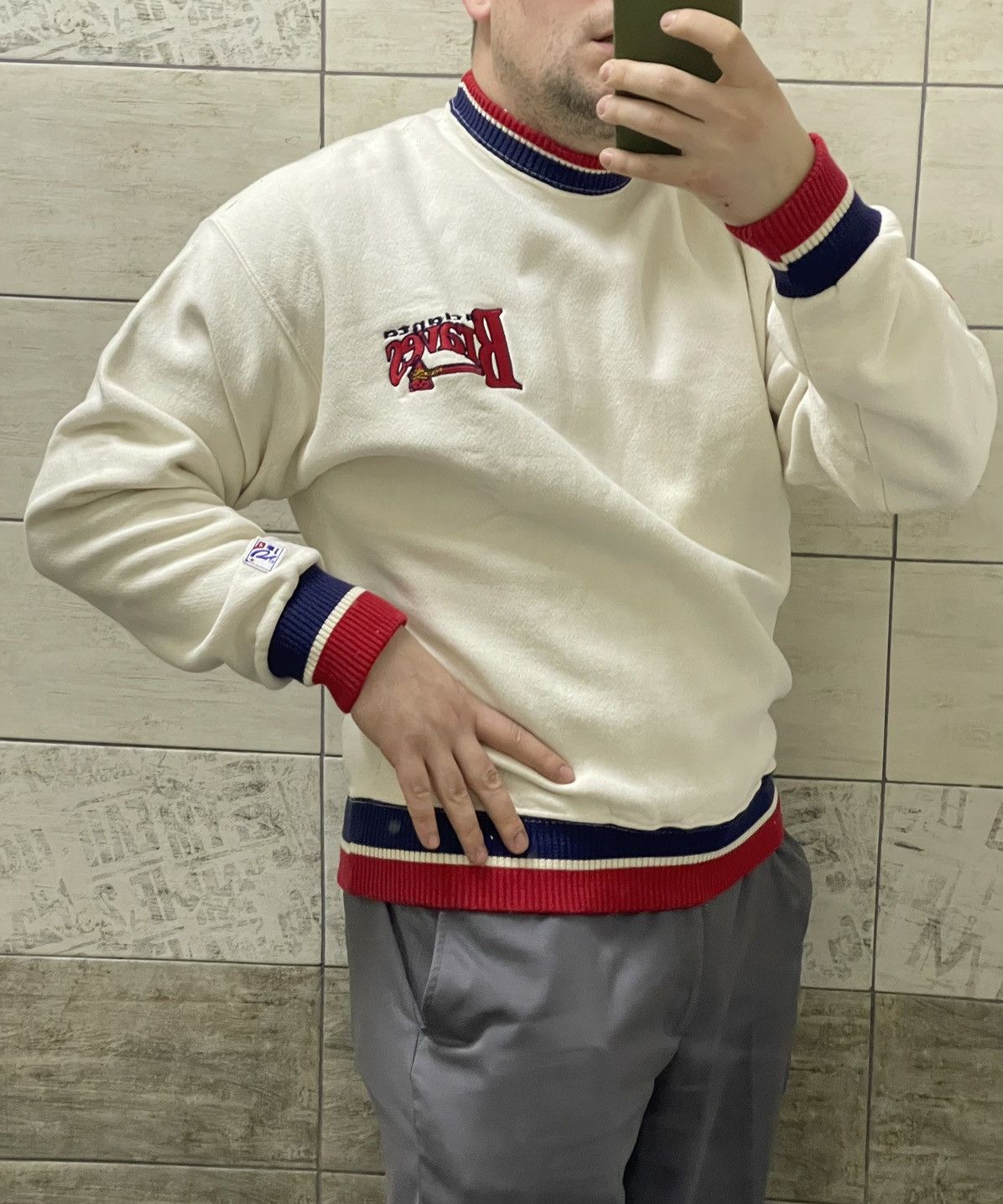MLB 1992 The Game Atlanta Braves Grail Milk vintage Sweatshirt Size US L / EU 52-54 / 3 - 6 Thumbnail