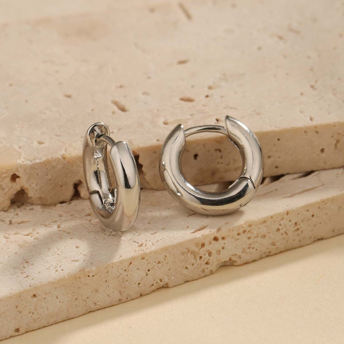 Jewelry Hip-hop Earrings One Pairs Chrome Jewelry Size ONE SIZE - 3 Thumbnail
