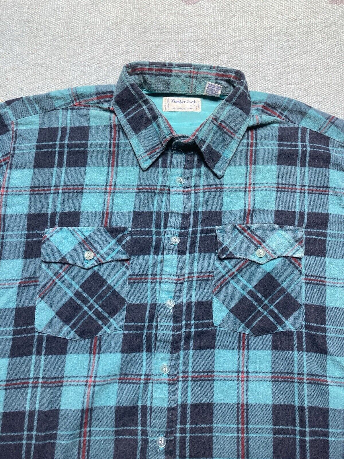 Lumberjack × Vintage VTG 80s flannel shirt plaid soft brushed cotton blend XL Size US XL / EU 56 / 4 - 2 Thumbnail