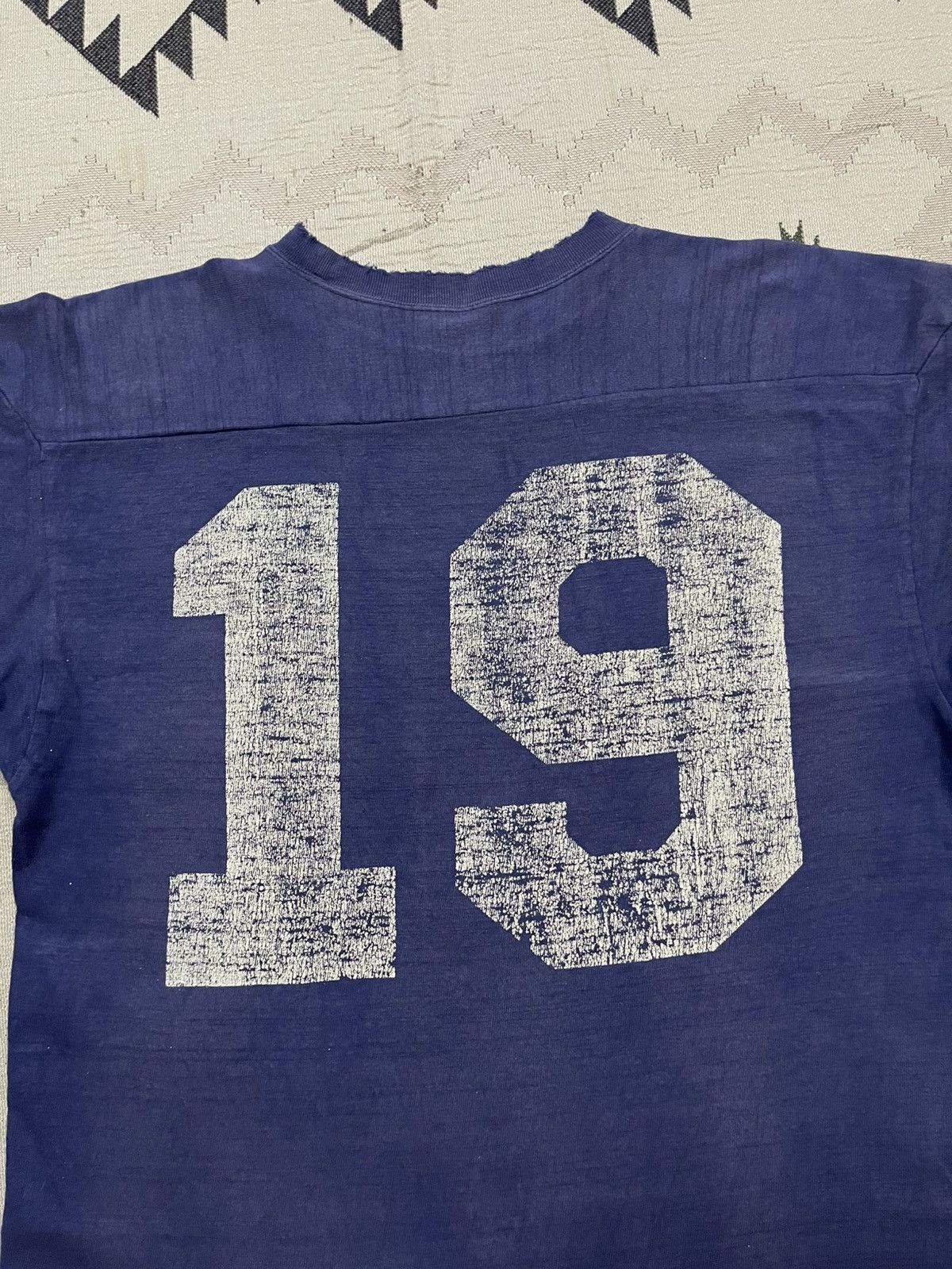 Warehouse & Co. 1990s WAREHOUSE&CO. FOOTBALL LONG SLEEVE TSHIRT DISTRESSED Size US M / EU 48-50 / 2 - 18 Thumbnail
