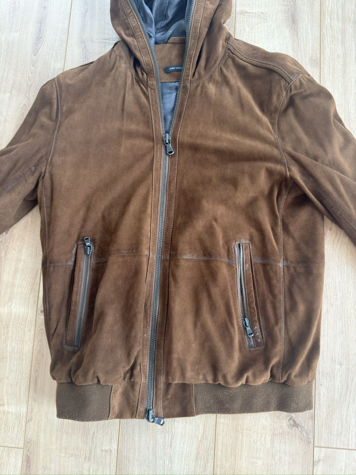 John Varvatos John Varvatos Suede Full Zip Hooded Jacket Size US M / EU 48-50 / 2 - 2 Thumbnail
