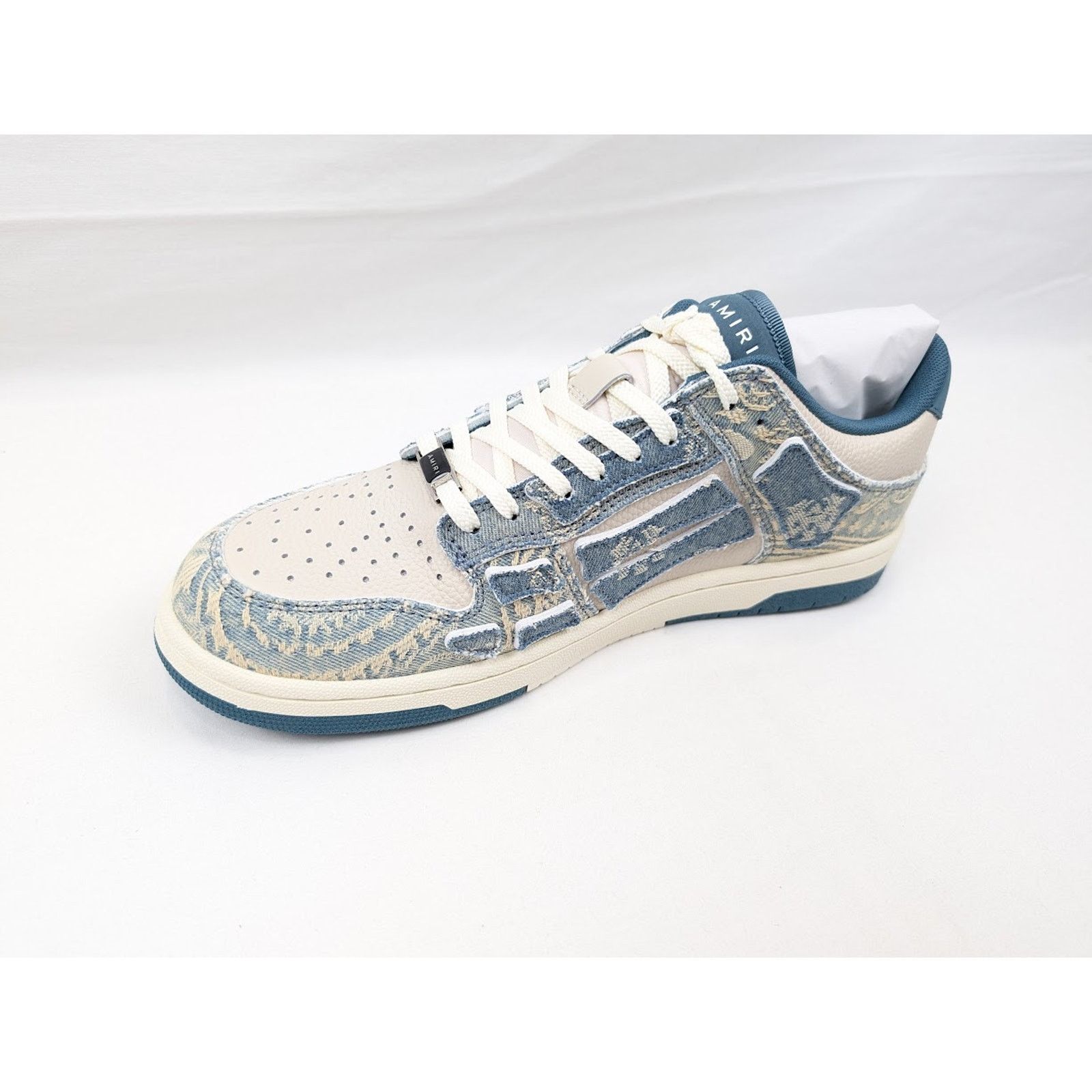Amiri o1rshd1 Skelton Low-Top Sneakers in Natural/Denim Size US 12 / EU 45 - 9 Thumbnail