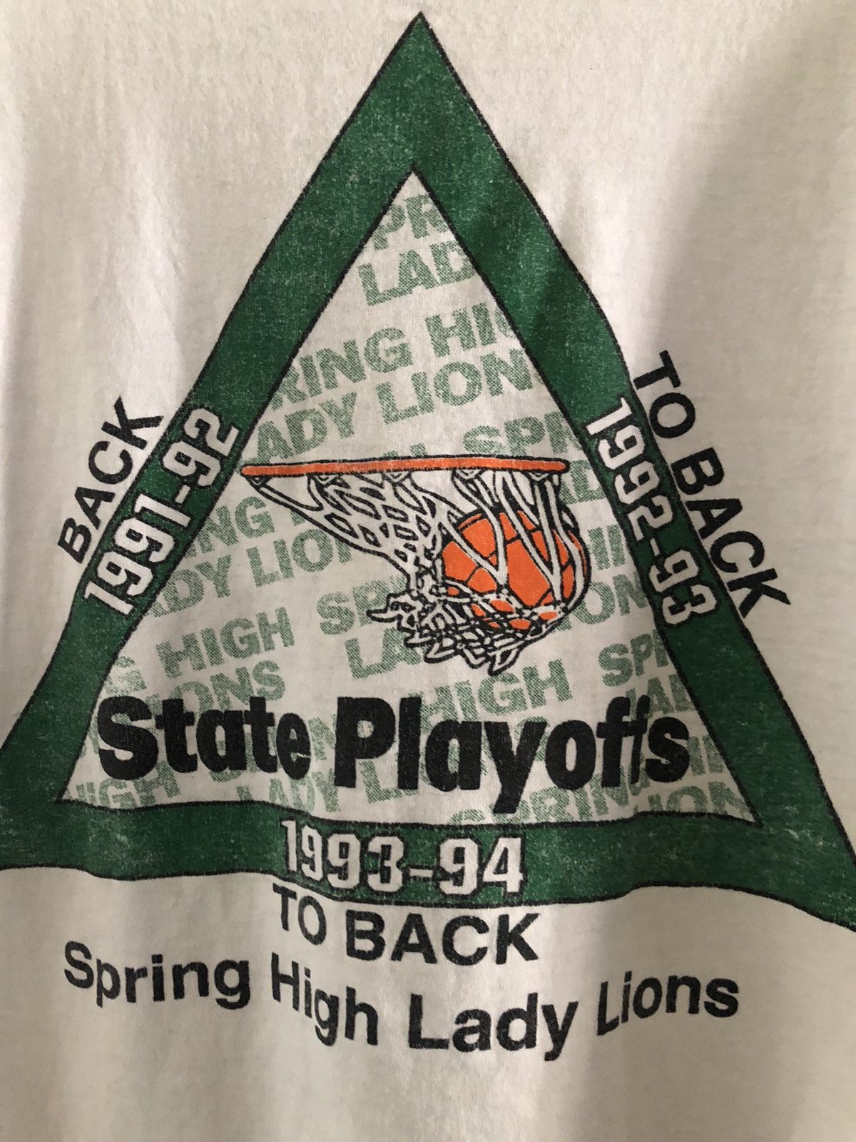 Vintage 90s Vintage Basketball State Playoffs Tee Shirt White/Green Size US XL / EU 56 / 4 - 2 Thumbnail