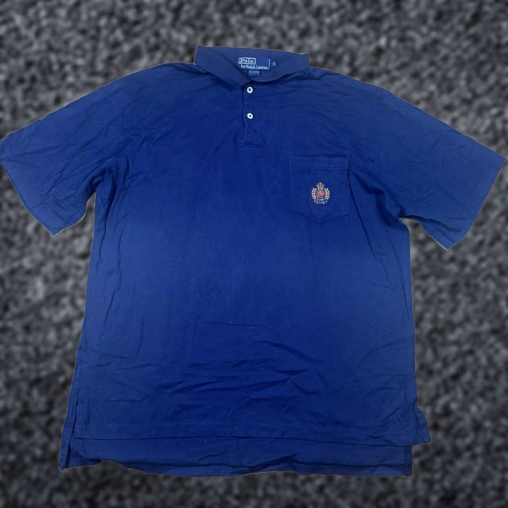 Ralph Lauren VINTAGE Polo Ralph Lauren Rugby Shirt Mens XL Scribble Logo Crown Crest Polo Rugby XL Blue Mens Size US XL / EU 56 / 4 - 1 Thumbnail