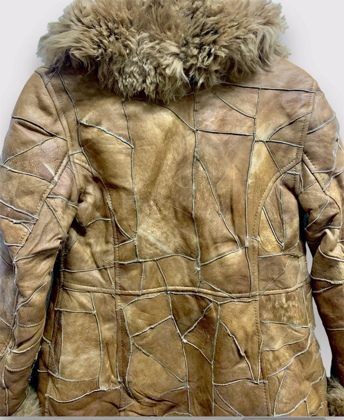 If Six Was Nine Vintage Patchwork Shearling Sheepskin Coat Size M / US 6-8 / IT 42-44 - 8 Thumbnail