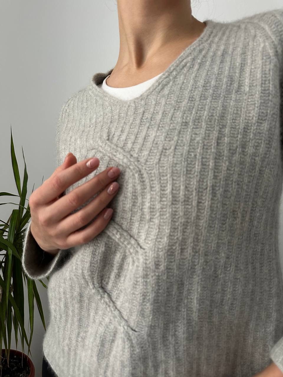Iris von Arnim × Vintage Vintage Iris Von Arnim Cashmere Gray Knit Sweater Size M / US 6-8 / IT 42-44 - 9 Thumbnail