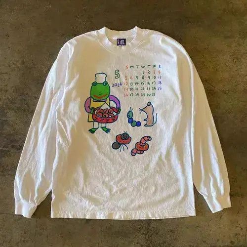 VIBE Street Vintage Frog Print Long Sleeve T-Shirt White Size US L / EU 52-54 / 3 - 2 Thumbnail