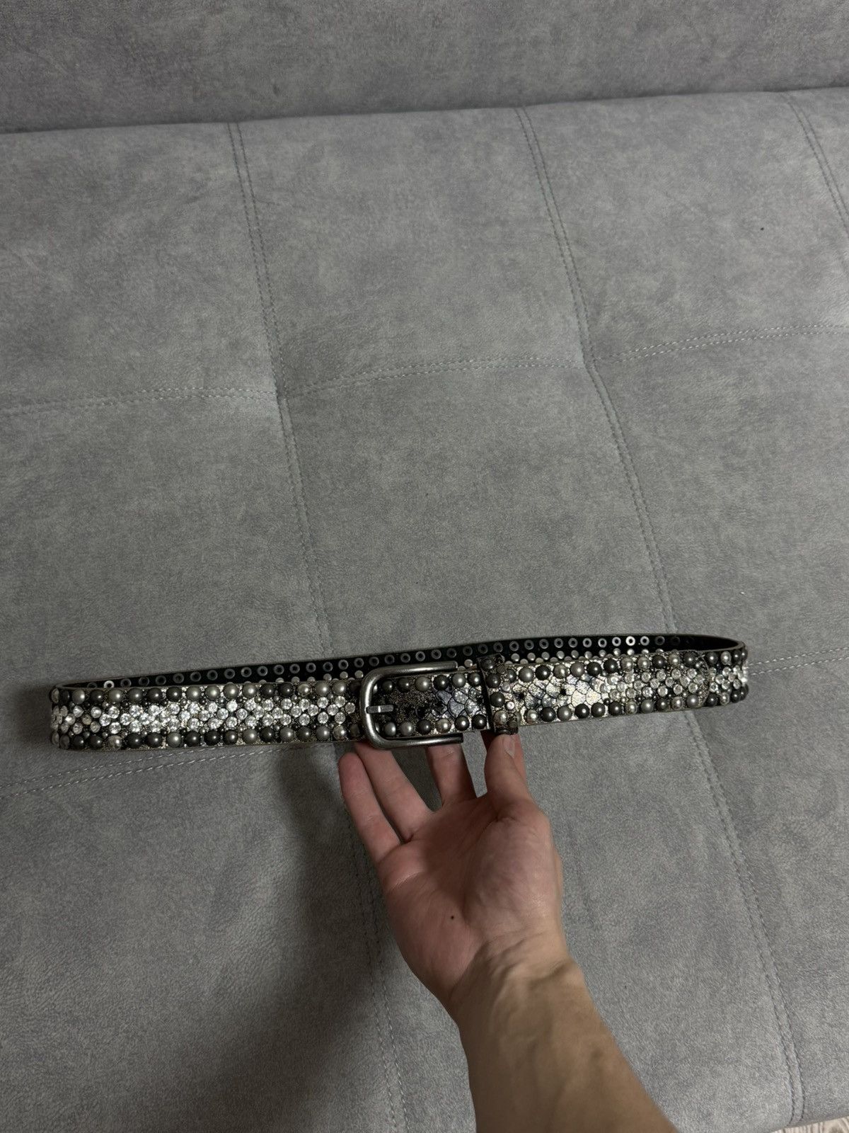 Japanese Brand × Vintage Vintage Y2K leather avant garde glamour belt Size ONE SIZE - 6 Thumbnail