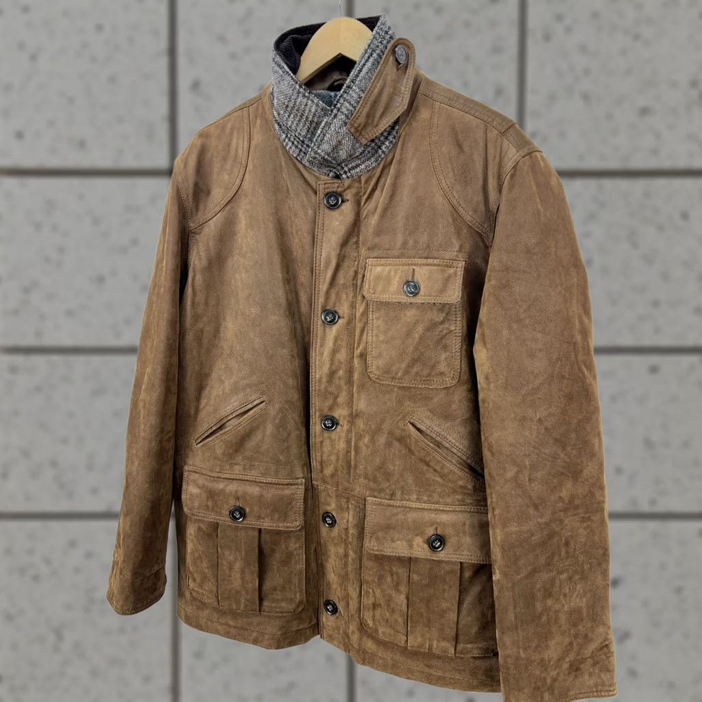 Vintage Blue Harbour Jacket Mens XL Suede with Wool Lining Brown HD 90s? Size US XL / EU 56 / 4 - 1 Thumbnail